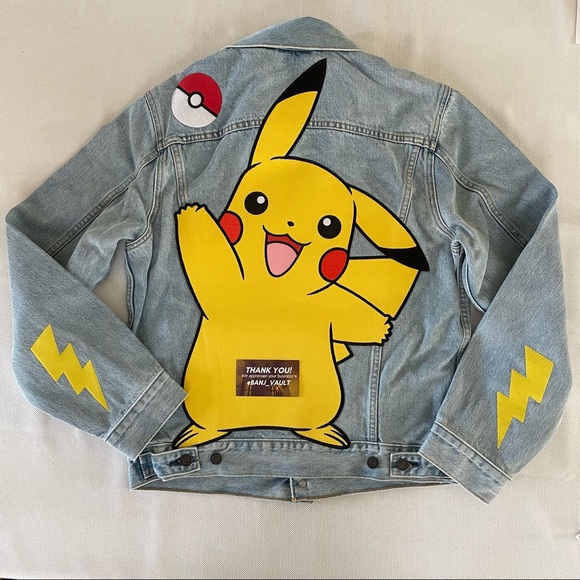 XXLARGE LEVI'S X POKEMON STONE VINTAGE FIT TRUCKER JACKET PIKACHU UNISEX 2XL - Picture 7 of 10